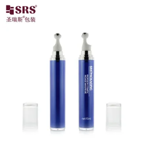 Sleek Acrylic 15ml 20ml Blue Twin-Layer Roll On Eye Serum Container