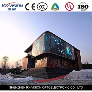 P3.9 Waterproof Outdoor Transparent Advertisement Glass Curtain HD LED Transparent Display Screen