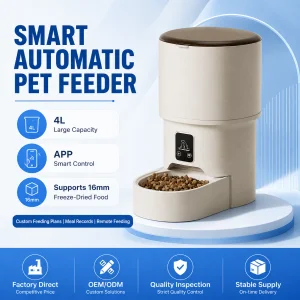 ABS Material Dual Power Supply 4L App Timed Portion Control Smart Cat Automatic Pet Bowls Feeders for Cats Dogs