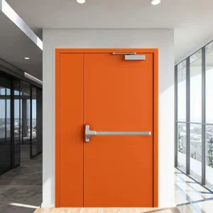 Custom Size Steel Commercial Hollow Metal Doors Security Fireproof Door Hospital Industrial Airport Heavy Duty Fire Rated Doors