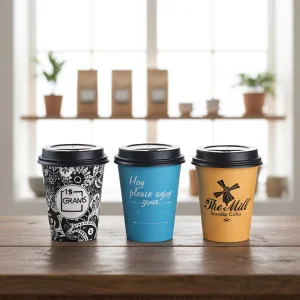 Copo de Papel Descartável Quente PLA Café 4oz 5oz 6 Oz 7oz 8oz Copos de Papel com Logo Copo de Café de Papel
