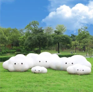 Cloud Shape Swing, Instagrammable FRP Photo Prop for Garden, Park Decor