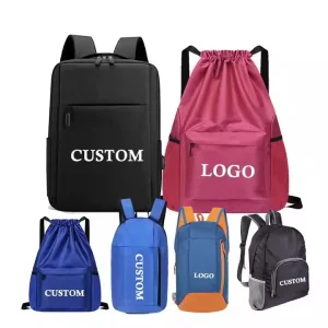 Impresión personalizada mochila impermeable gris negra para computadora portátil y cuaderno de negocios