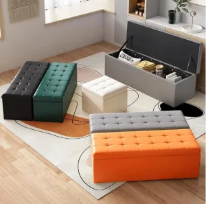 Sofa Shoe Bench Rectangular Household Storage Artifact Chair Can Sit Multifunctional Folding Storage Bench