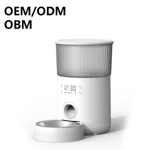 Smart Pet Feeder 4L Large Capacity Remotely Schedule Feeding Times Via App Customizable 10-Second Voice Messages Anti-Clogging