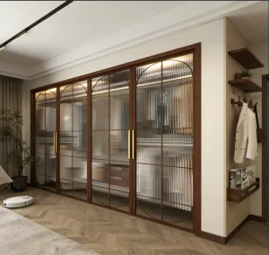 Walk in Closet Wooden Wardrobe Complete Set With Hanging Rods Shoe Racks Drawer Organizers and Tie Compartments for Large Spaces