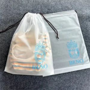 Bolsa de drawstring clara de PEVA personalizada y ecológica para empaquetar zapatos, ropa y cosméticos