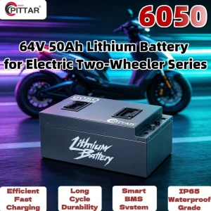 Bateria de Bicicleta Elétrica de Lítio de Potência Contínua e Estável 64V50ah para Transporte de Vendedores de Rua e Patinetes