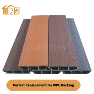 WPC Outdoor Decking 3D Wood Grain Stain Resistant Flooring Waterproof Fire Retardant Wood Plastic Composite Decking Aluminum Alloy Outdoor Floor