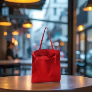Custom Red Blank Canvas Tote