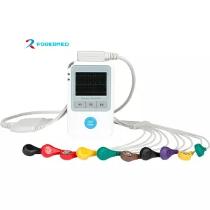 24 Hours Simultaneous ECG Monitor Color Screen with 12 Channels