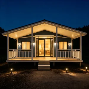Casa Modular Prefabricada Expandível, Casa Contêiner Isolada e Portátil para Residência Permanente