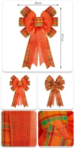 Rustic Burlap Fall Ribbon Bow Tie Decoration for Home Decor