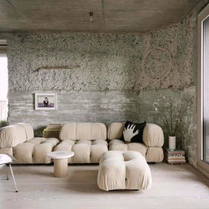 Clouds Cream Fabric Sofa for Modern Office Lounge Furniture