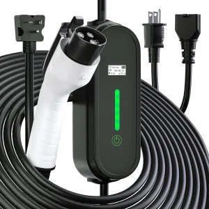مستوى 1 مستوى 2 شاحن سيارة كهربائية، 16AMP 110V-240V شاحن سيارة كهربائية محمول مع قابس NEMA 6-20 ومحول NEMA 5-15 لمحطة شحن سيارات كهربائية منزلية J1772,