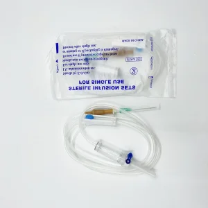Juego de infusión IV desechable estéril sin látex disponible 1.5m con filtro de ventilación de aire