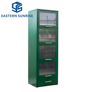 Contemporary Heavy Duty Entryway Flip-Door Cabinet Multiple Purpose Large Capacity Storage Cabinet with a Drawer Metal Handle
