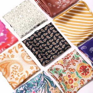 Promotional &amp; Business Gifts Bandana Custom Logo Fashion Scarf Designer Silk Hair Bandana Scarf Wholesale Women's Silk Scarf