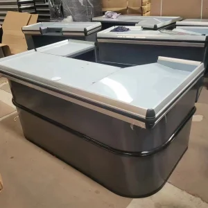 New Design -Colored Motorized Checkout Counter for Supermarkets Powder Coating Finish Material