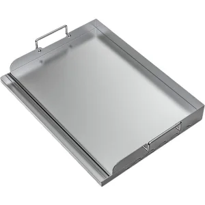 Outdoor Heavy Duty Stainless Steel Grill Plate BBQ Cooking Griddle Flat Top Griddle with 2 Handles