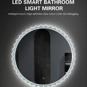 Wholesale Bathroom Makeup with Round Dimmable LED Touch Switch Mirror with Waterproof and Anti Fog Functions, Providing Multiple Size Options
