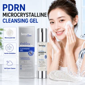 Custom Logo PDRN Gentle Exfoliating Cleansing Gel With Walnut Microcrystals Sodium Hyaluronate and Amino Acid Face Cleanser Gel