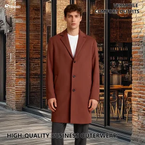 Shinesia Men's Woolen Coats Plus Size