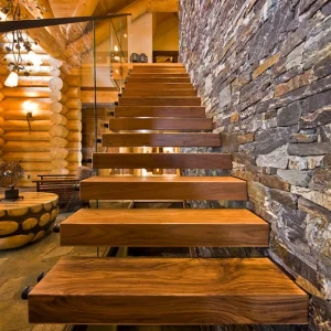 Modern Fashion Stair Decoration Solid Floating Staircase Factory Price Newest Solid Wood Stair Tread