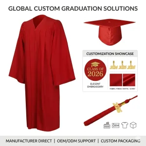 2026 Tailored Unisex Adult Matte Graduation Gown And Cap Tassel Suits Set