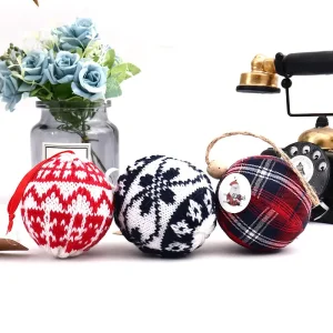 Wholesale Cozy Knitted Christmas Baubles: Assorted Festive Patterns- Hanging Ornaments for Christmas Trees Manufacturer, Factory