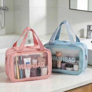 YET Large Clear PVC Zipper Cosmetic Bag