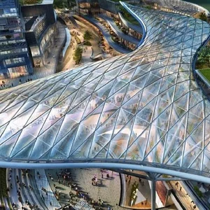 Outdoor Double-Opening Waterproof Fireproof Car Parking Garage Shed PVDF/PTFE Tensile Membrane Structure 15-30 Year Lifespan