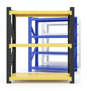 Custom Heavy Duty Shelving 300 Kg Layer Garage Black 4 Tier Warehouse Storage Metal Stacking Shelf Rack Unit for Warehouse