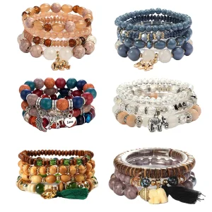 Fine Jewelry Bracelets &amp; Bangles Diy Making Kits Boho Elephant Custom Colorful Glass Beads Bracelet Set Couple Amour
