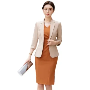Fashion Women's 2 Piece Dress Suits Professional Formal Women's blazer Skirt Set Lady Suit Dress