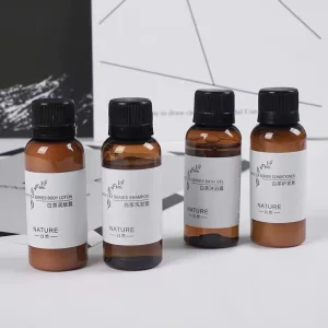 Amber Color Pet Bottles Round Plastic Lotion Bottle with Flip Top Cap