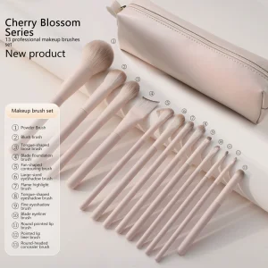Pink Vegan Synthetic Makeup Brush Set