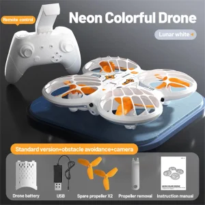 RC Drone for Kids Remote Control Drone with 5 Lighting Modes Toy (Standard + Obstacle avoidance + camera 480P)