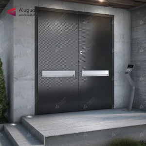 Villa Luxury House Exterior Double Entrance Front Door Smart Lock Wrought Iron Steel Door Price