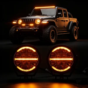 High Intensity LED Driving Lamp with Dual-Color Amber White DRL, 5 Inch Round Spot Light for 4x4 SUV &amp; Lorry, OEM/ODM Support