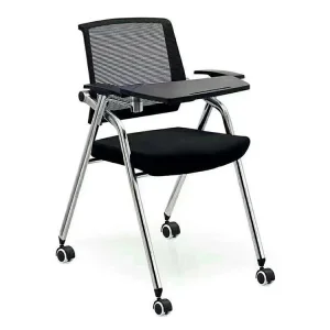 Folding Multifunctional School Chair with Writing Pad and Wheels