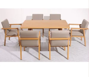 Chinese Factory Wholesale Price Design Outdoor Home Patio Garden Waterproof Furniture Teak Wood Hotel Dining Table and Chair Furniture