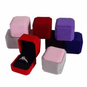 Engagement Wedding Velvet Ring Box