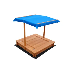 Garden Customized Wooden Kids Sandbox With Canopy