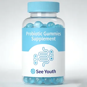 Premium Probiotic Gummies 100% Natural Ingredients Digestive Immune Support Dietary Health Supplement Prebiotic Fiber 60-count