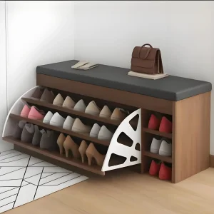 Flip-Top Shoe Changing Stool, Home Doorway Shoe Cabinet, Sit-Down Shoe Bench