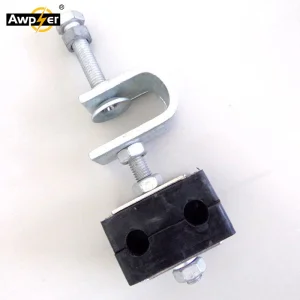 Abrazadera de bajada para cable de fibra OPGW