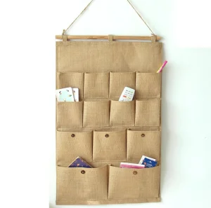 7 Pockets Door Closet Storage Case Canvas Fabric Hanging Wall Organizer