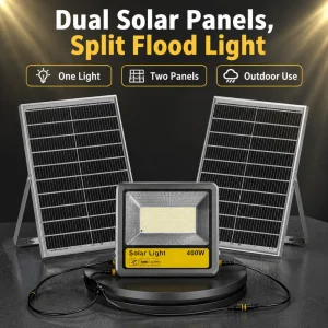 400W LED Solar Flood Light Remote Control IP66 Outdoor Security