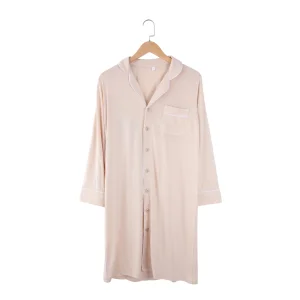 Wholesale Ladies Long Sleeve Sleep Dress Bamboo Knitted Sleepwear